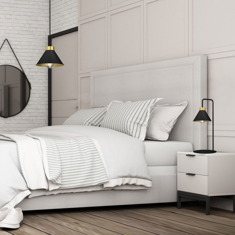 Żyrandol Luminex Demet Black/gold x1 - obrazek 4