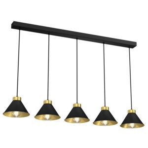 Żyrandol Luminex Line Bar Demet Black/gold x5