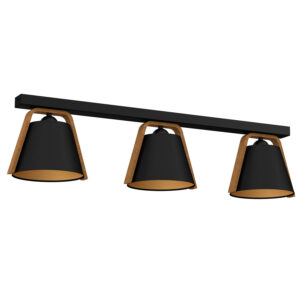 Plafon Luminex Line Bar Norko (black/wood, Black/gold Shade No 2951) x3