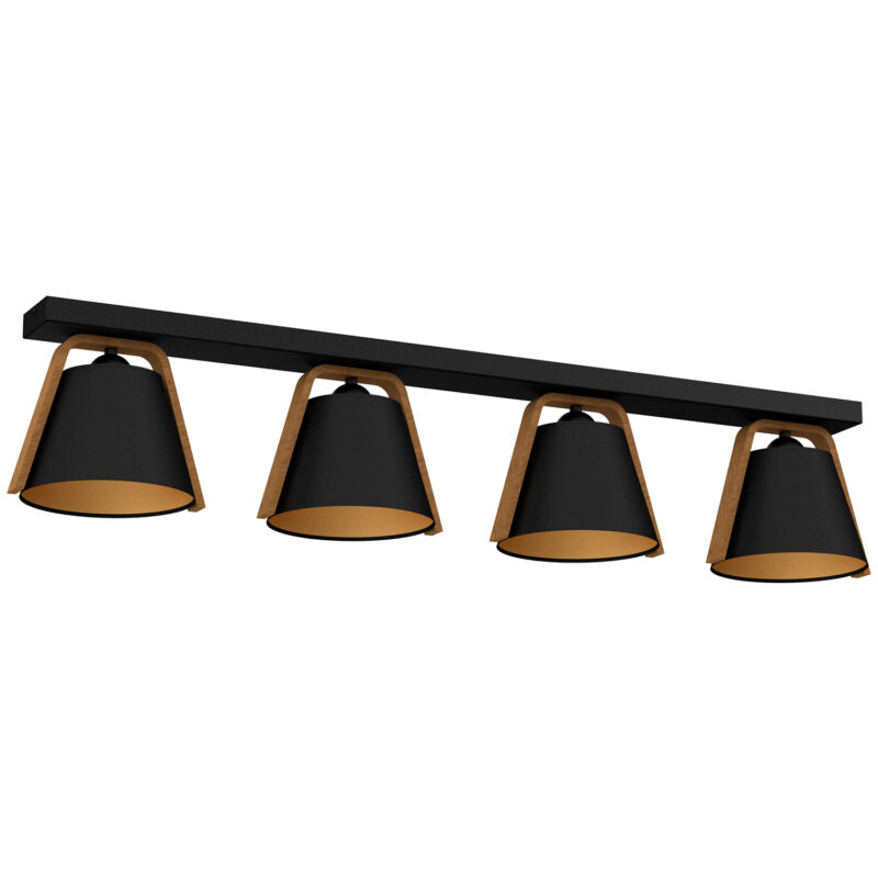 Plafon Luminex Line Bar Norko (black/wood, Black/gold Shade No 2951) x4
