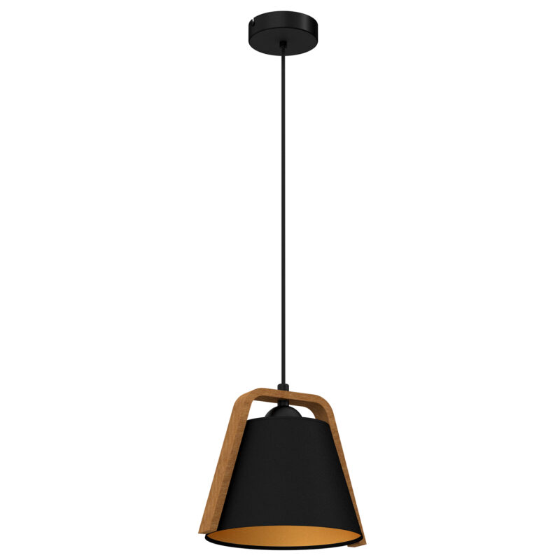 Żyrandol Luminex Norko (black/wood, Black/gold Shade No 2951) x1