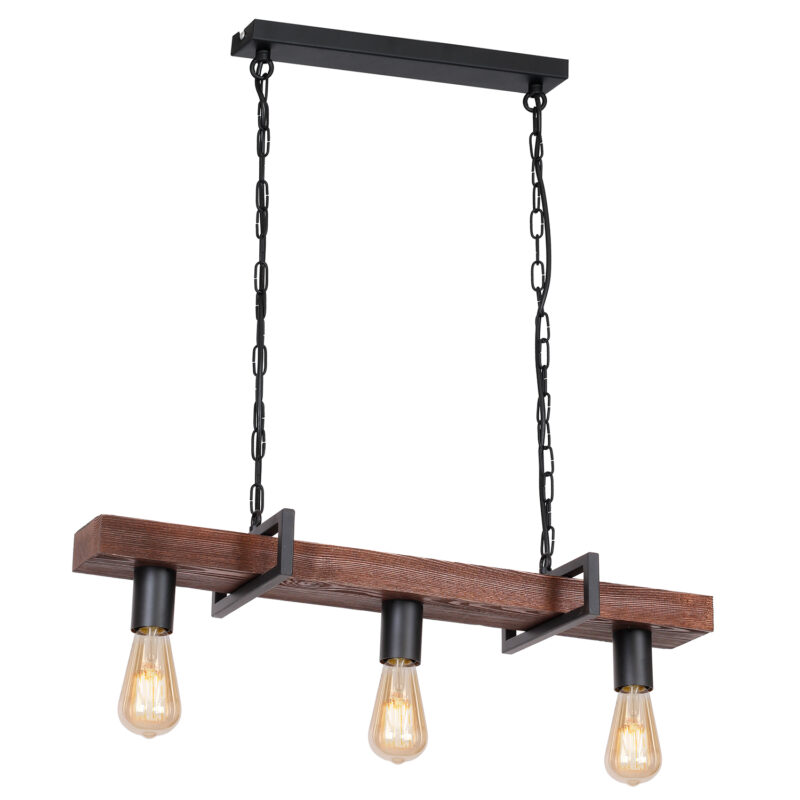 Żyrandol Luminex Hard dark wood/black x3