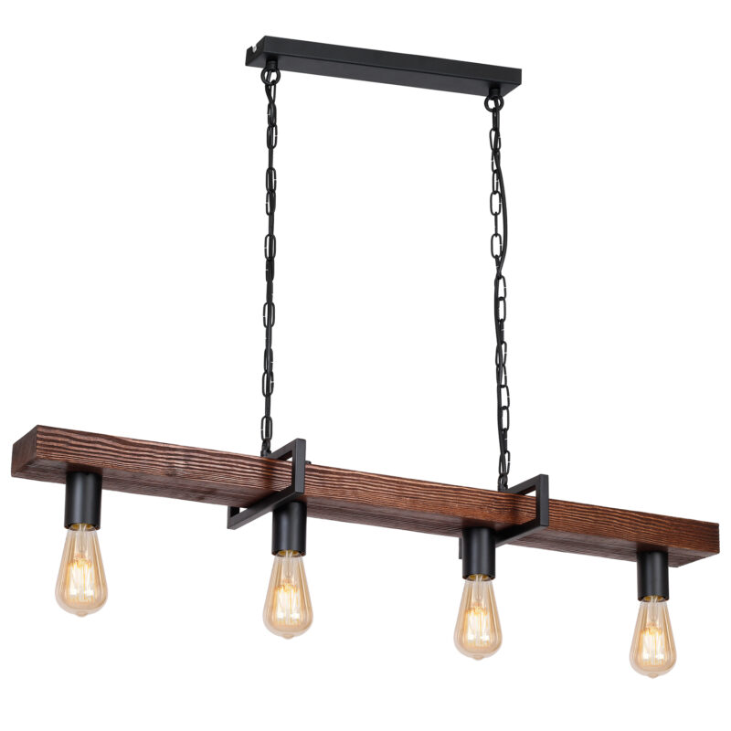 Żyrandol Luminex Hard dark wood/black x4