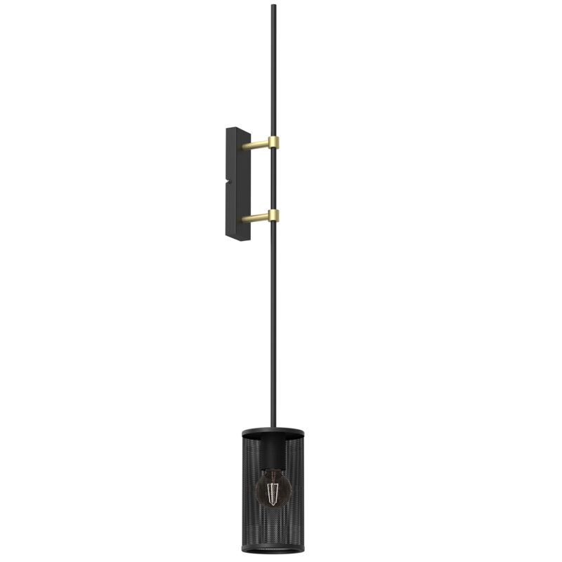 Kinkiet Luminex With Fence Shade "long" Black/brass 1