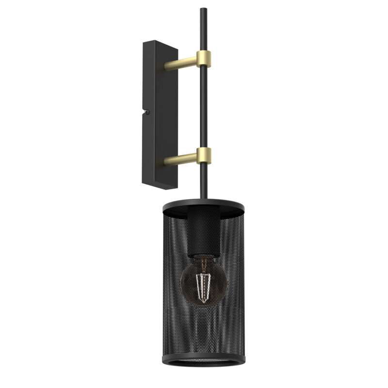 Kinkiet Luminex With Fence Shade "short" Black/brass 1