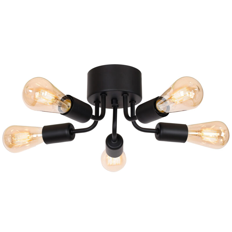 Plafon Luminex Brenda black x5
