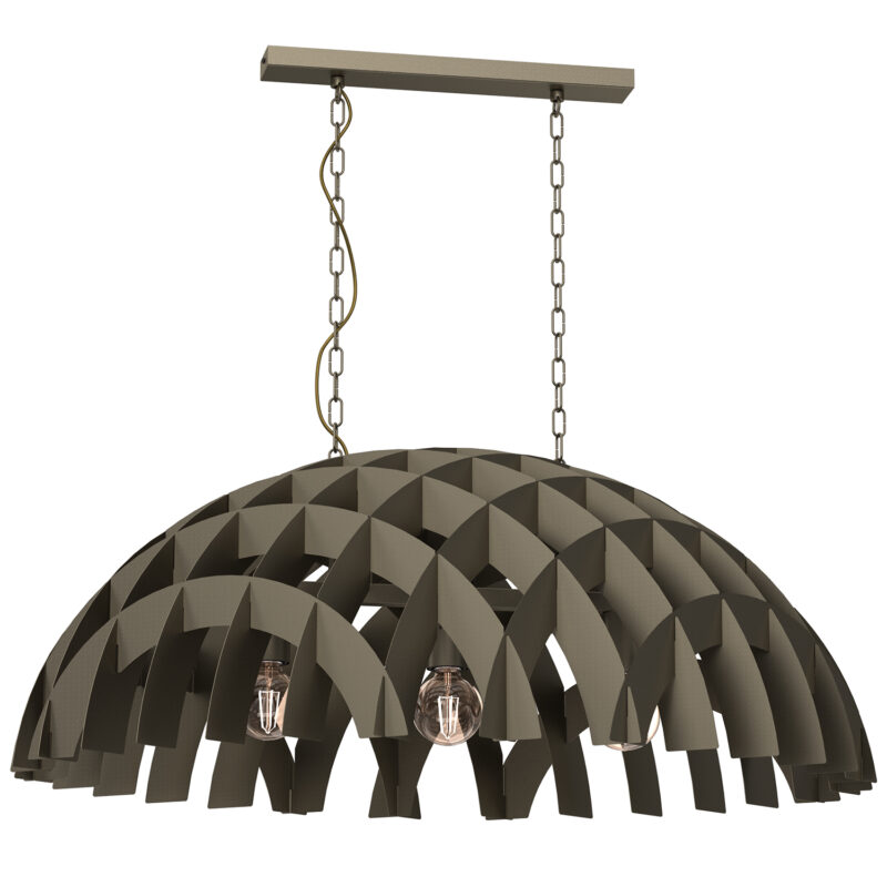 Żyrandol Luminex Space "eliptic Dome" Titanium Gold  x3