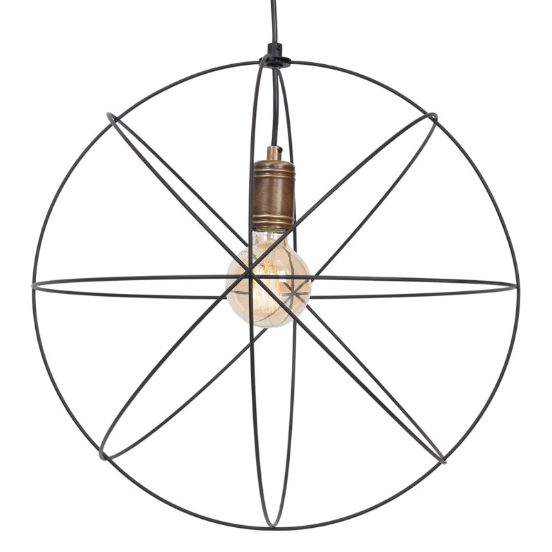 Żyrandol Luminex Gerid black/brass x1 - obrazek 3