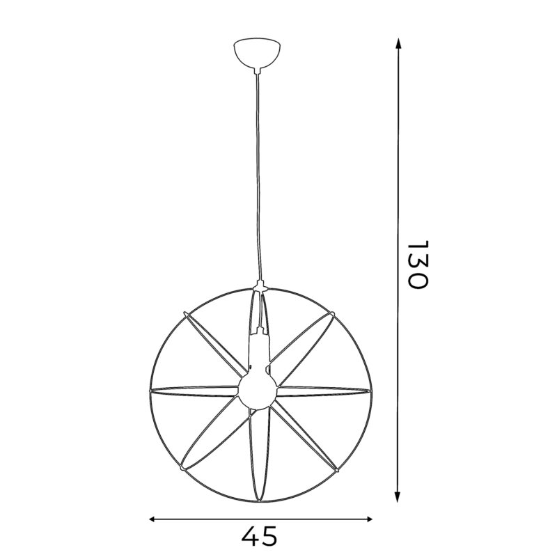 Żyrandol Luminex Gerid black/brass x1 - obrazek 5