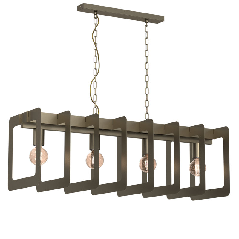 Żyrandol Luminex Space "square Rings" Titanium Gold  x4