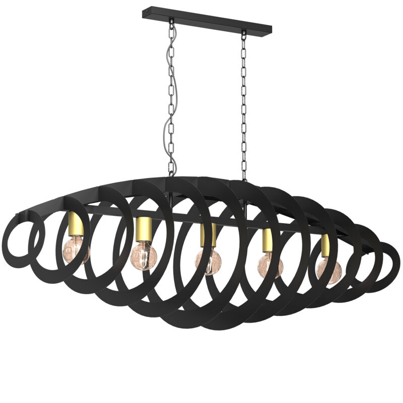 Żyrandol Luminex Space "eliptic Rings Horizontal" Black/gold  x5