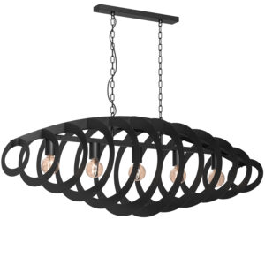 Żyrandol Luminex Space "eliptic Rings Horizontal" Black x5