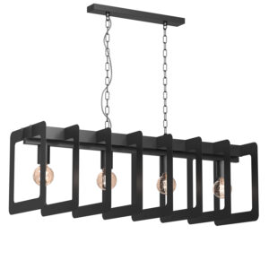 Żyrandol Luminex Space "square Rings" Black x4