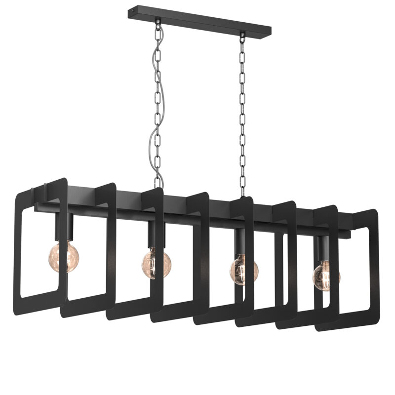 Żyrandol Luminex Space "square Rings" Black  x4