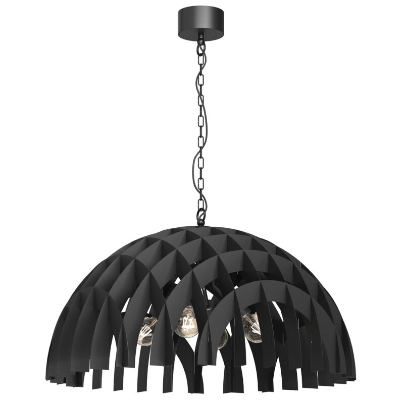Żyrandol Luminex Space metalowy ażurowy klosz 80cm 4xE27