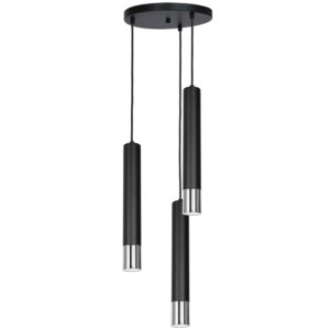 Żyrandol Luminex Nest chrome/black x3