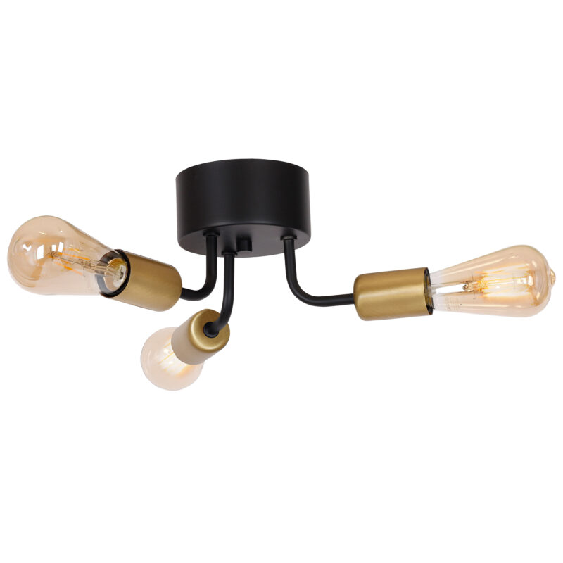 Plafon Luminex Brenda black/gold x3