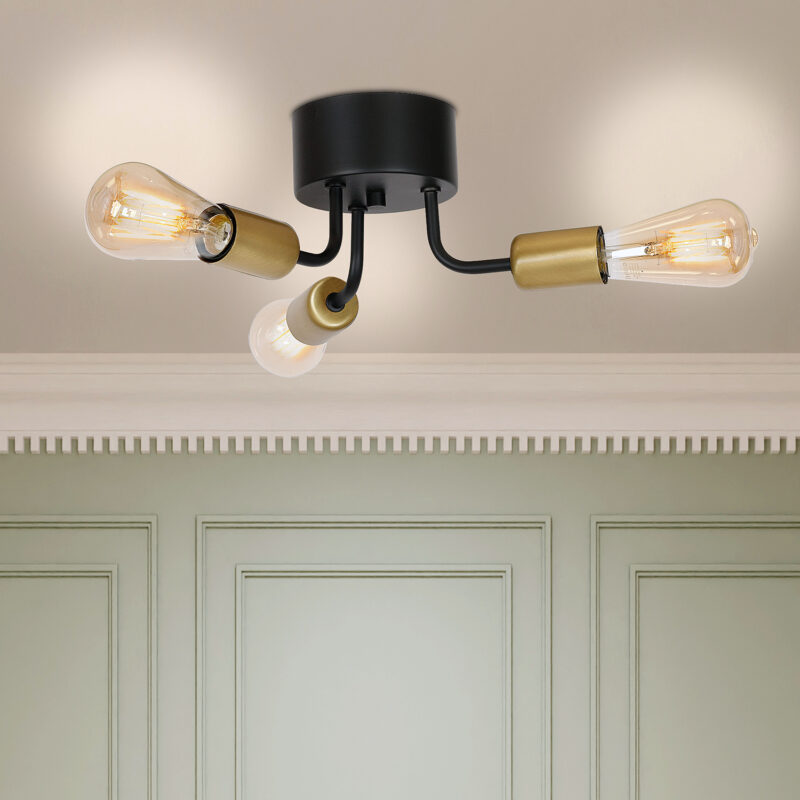 Plafon Luminex Brenda black/gold x3 - obrazek 4