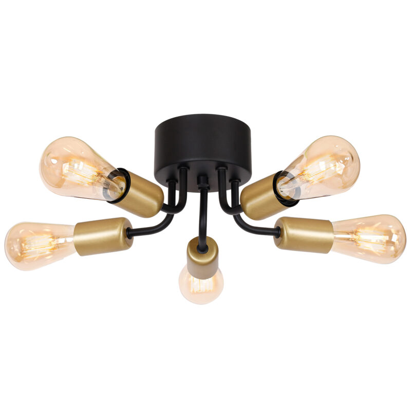 Plafon Luminex Brenda black/gold x5