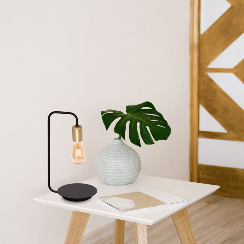 Lampka gabinetowa Luminex Brenda black/gold x1 - obrazek 4