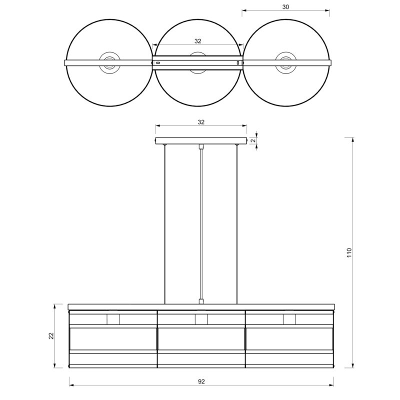 Żyrandol Luminex Rim black x3 - obrazek 5