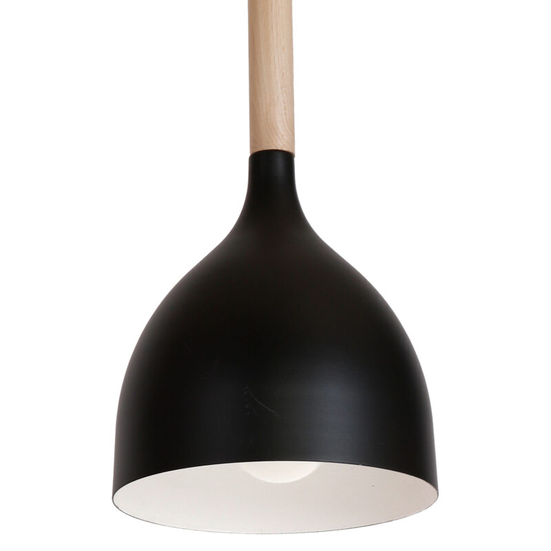 Żyrandol Luminex talerz Noak black/natural wood x3 - obrazek 3