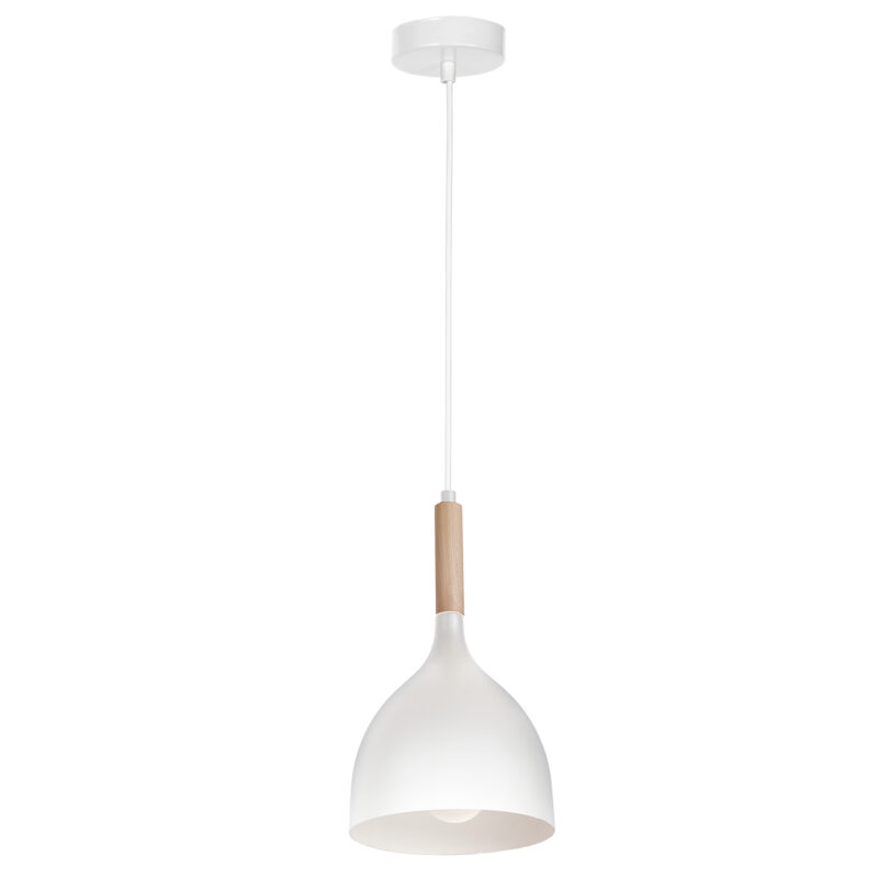 Żyrandol Luminex Noak white/natural wood x1