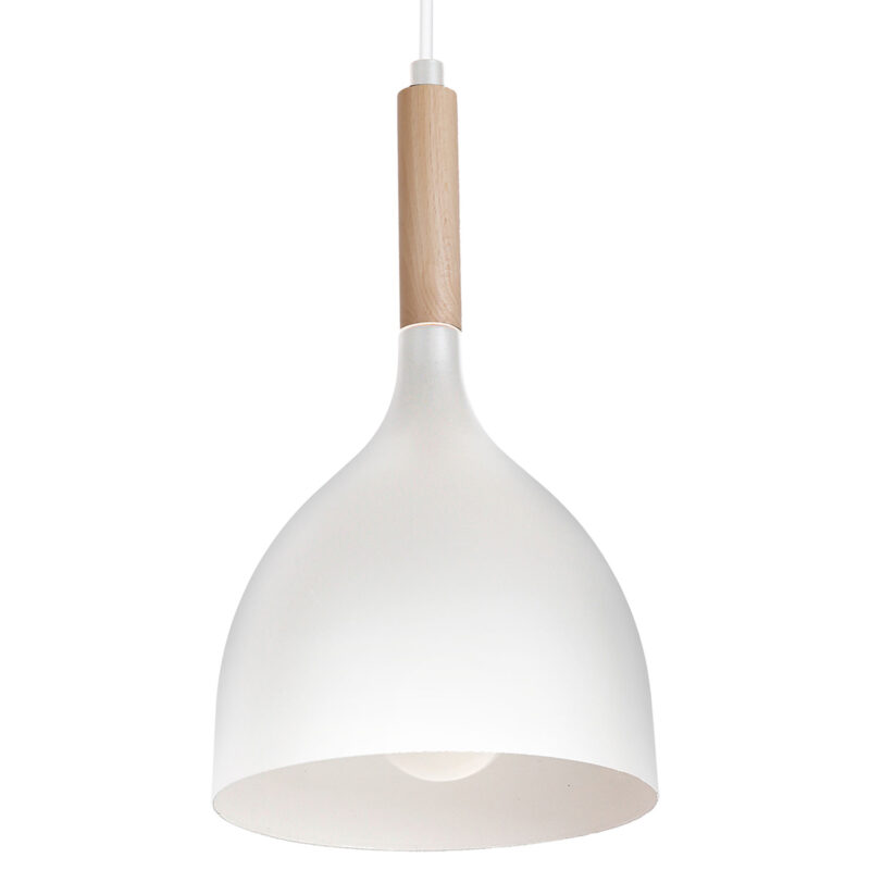 Żyrandol Luminex talerz Noak white/natural wood x3 - obrazek 3
