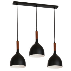 Żyrandol Luminex listwa Noak wood black/dark wood x3