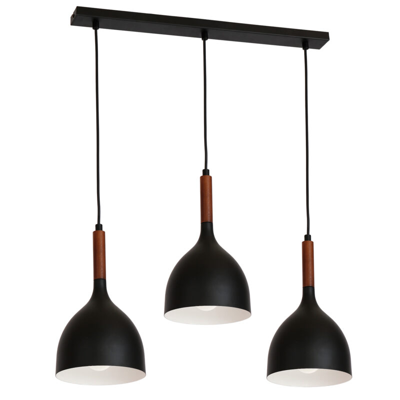 Żyrandol Luminex listwa Noak wood black/dark wood x3