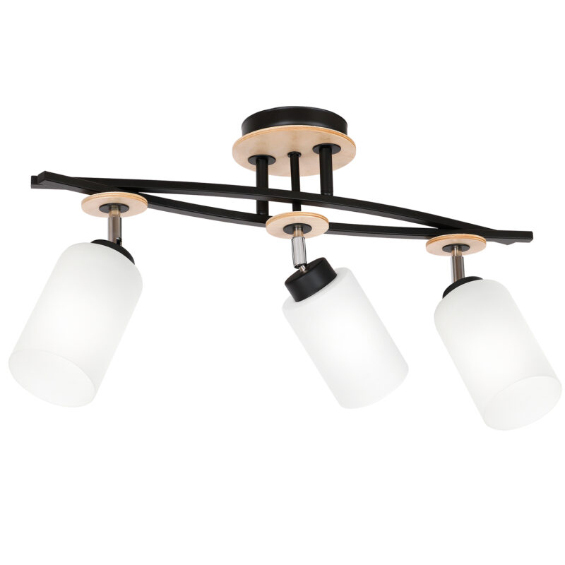 Plafon Luminex Tokio black/wood x3