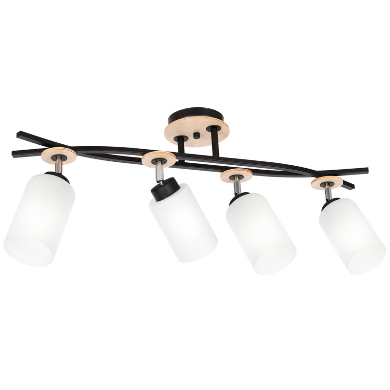 Plafon Luminex Tokio black/wood x4