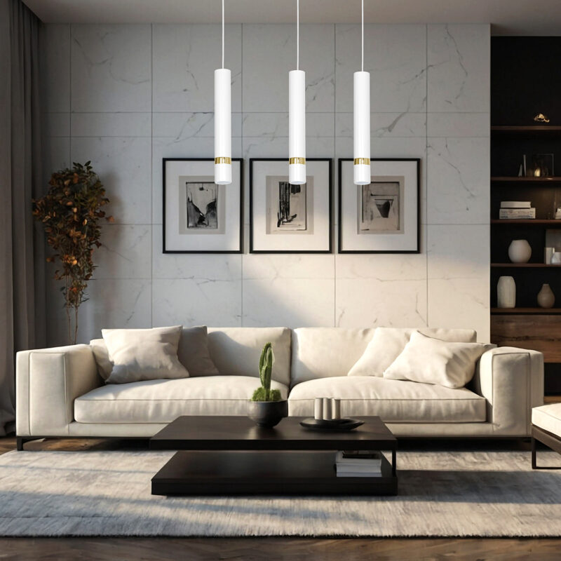 Żyrandol Luminex Reno white/gold x3 - obrazek 4