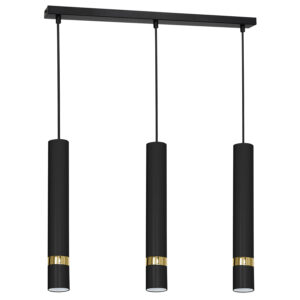 Żyrandol Luminex Reno black/gold x3