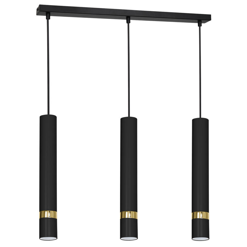 Żyrandol Luminex Reno black/gold x3