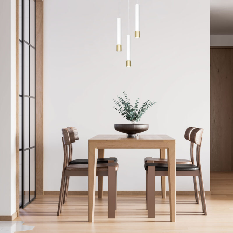Żyrandol Luminex Nest gold/white x3 - obrazek 4