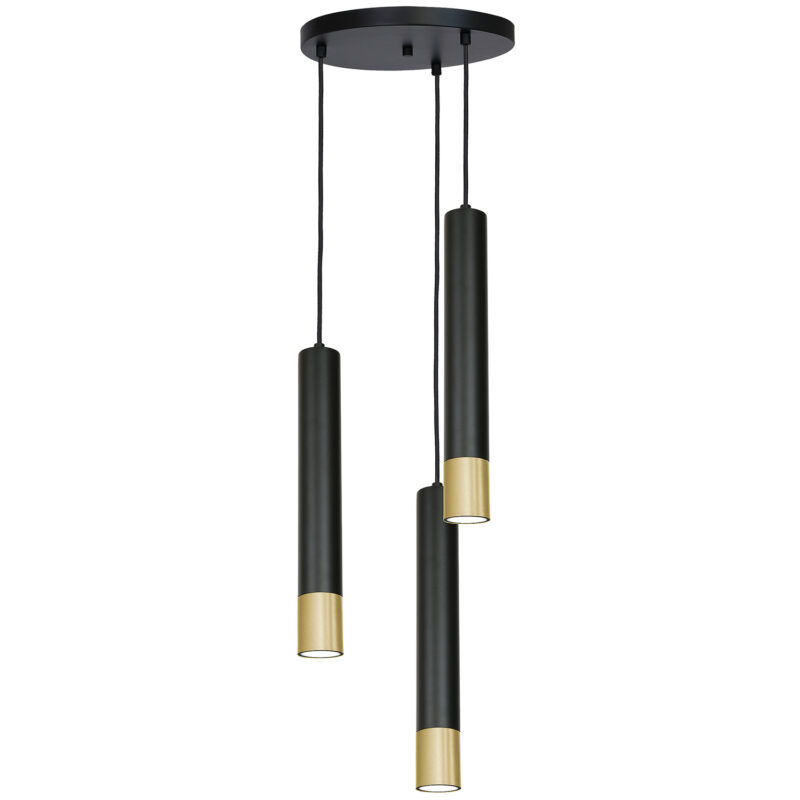 Żyrandol Luminex Nest gold/black x3