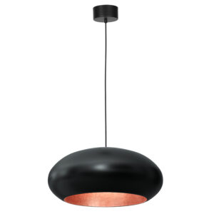 Żyrandol Luminex oval 500mm czarno/miedziany x1