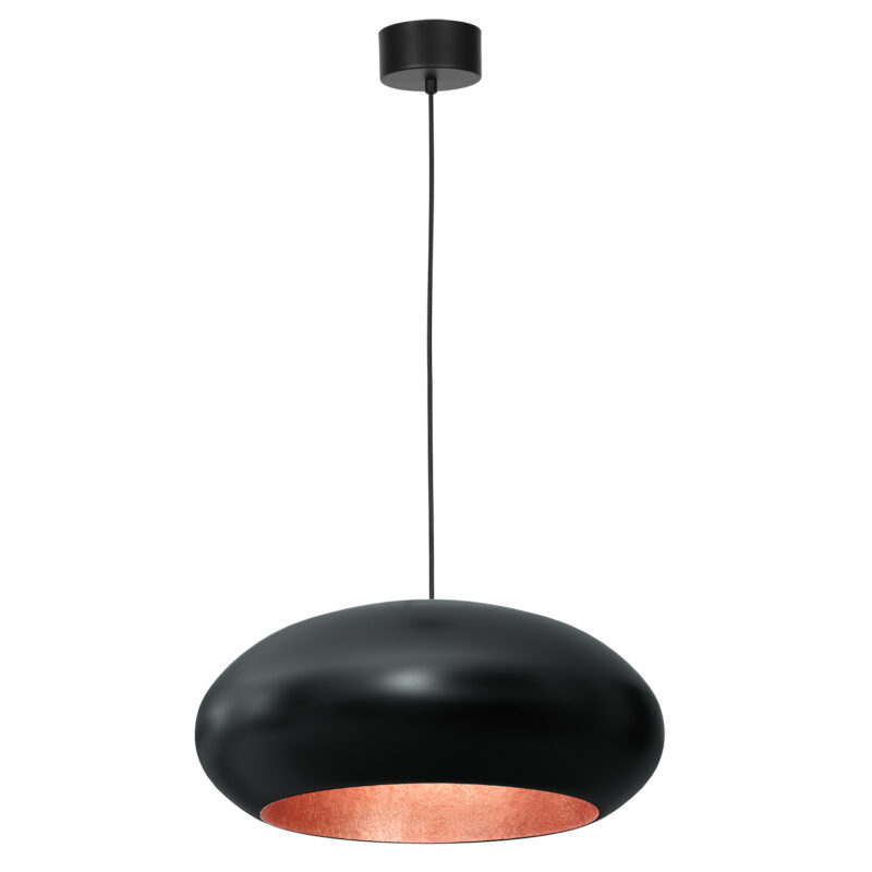 Żyrandol Luminex oval 500mm czarno/miedziany x1