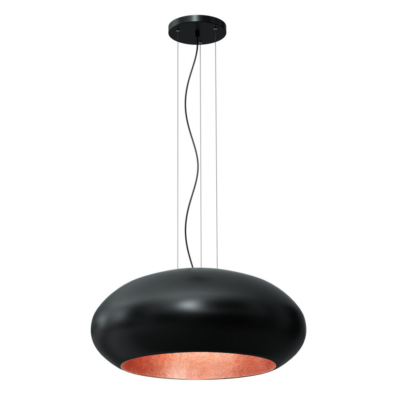 Żyrandol Luminex oval 700mm czarno/miedziany x1