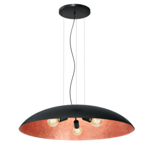 Żyrandol Luminex flat 1000mm czarno/miedziany x3