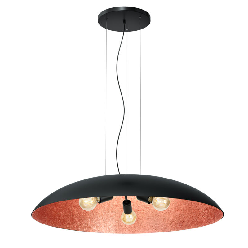 Żyrandol Luminex flat 1000mm czarno/miedziany x3