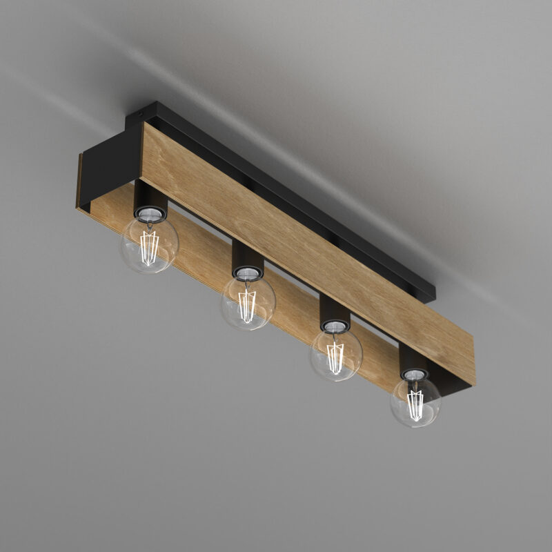 Plafon Luminex Miluza Black/natural Wood x4 - obrazek 2