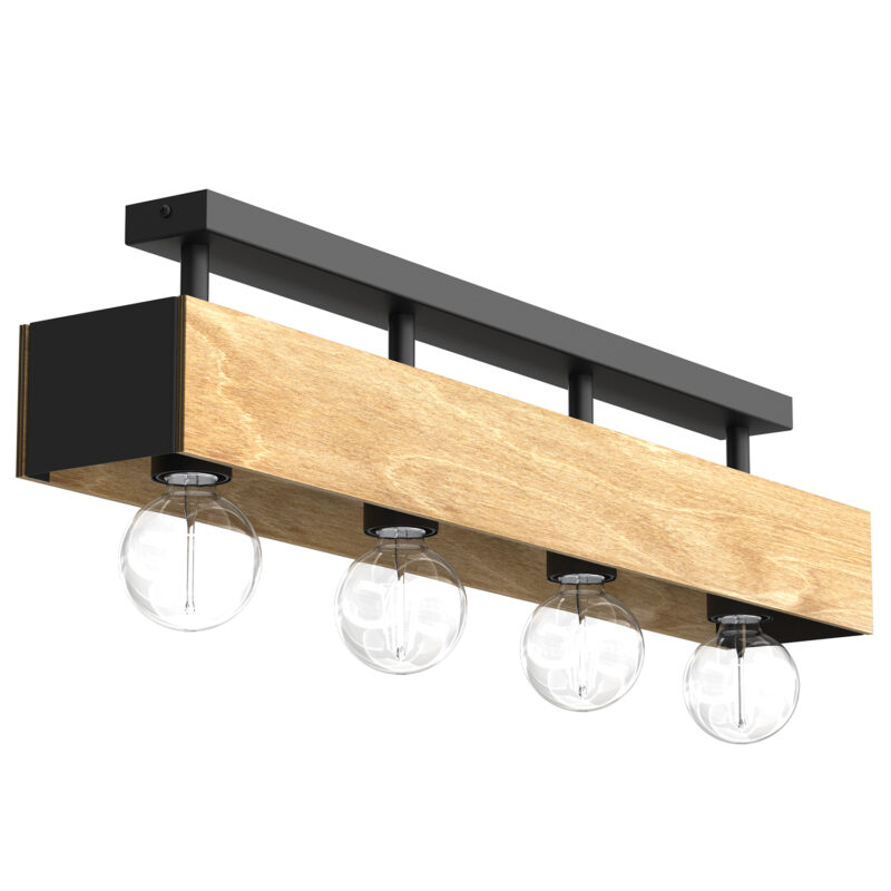 Plafon Luminex Miluza Black/natural Wood x4 - obrazek 3