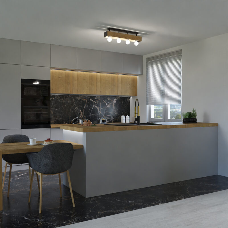 Plafon Luminex Miluza Black/natural Wood x4 - obrazek 4