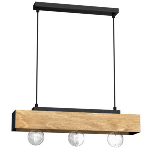 Żyrandol Luminex Miluza Black/natural Wood x3