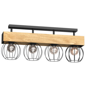 Plafon Luminex Menton Black/natural Wood x4