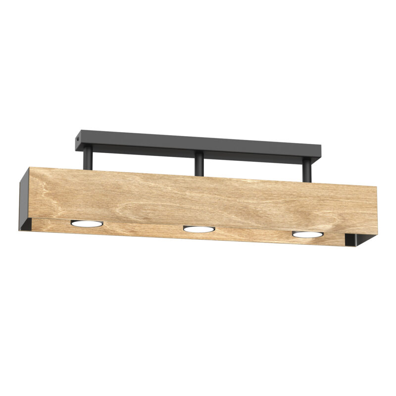 Plafon Luminex Maison Black/natural Wood x3