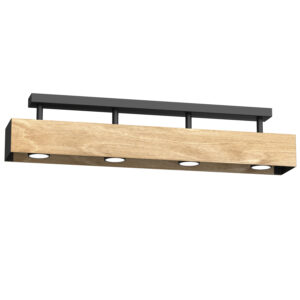 Plafon Luminex Maison Black/natural Wood x4