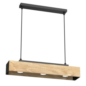 Żyrandol Luminex Maison Black/natural Wood x3